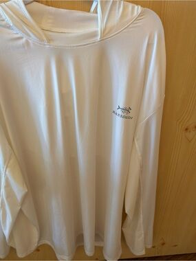 BassDash 4XL Hoodie Fishing White Grey Outdoor Boating Water Sports
